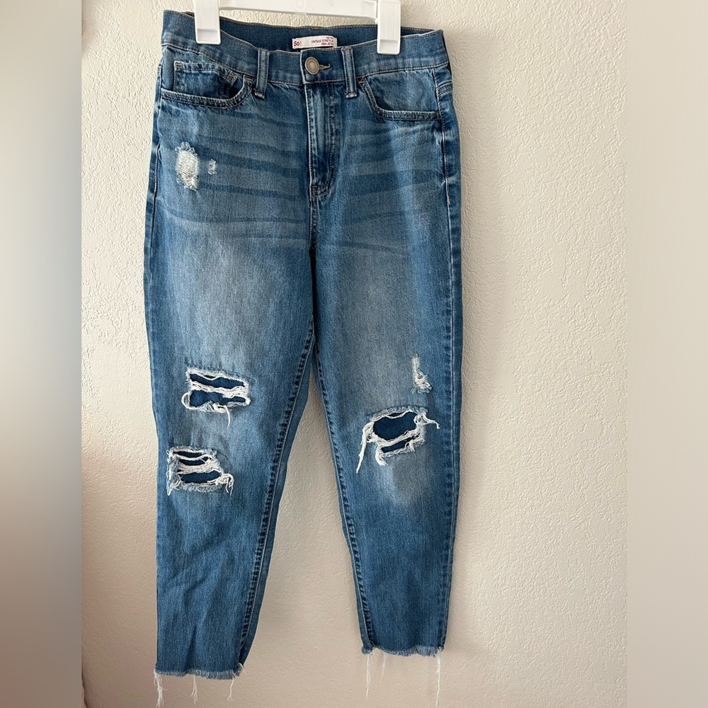 Women's Distressed Mom Jeans